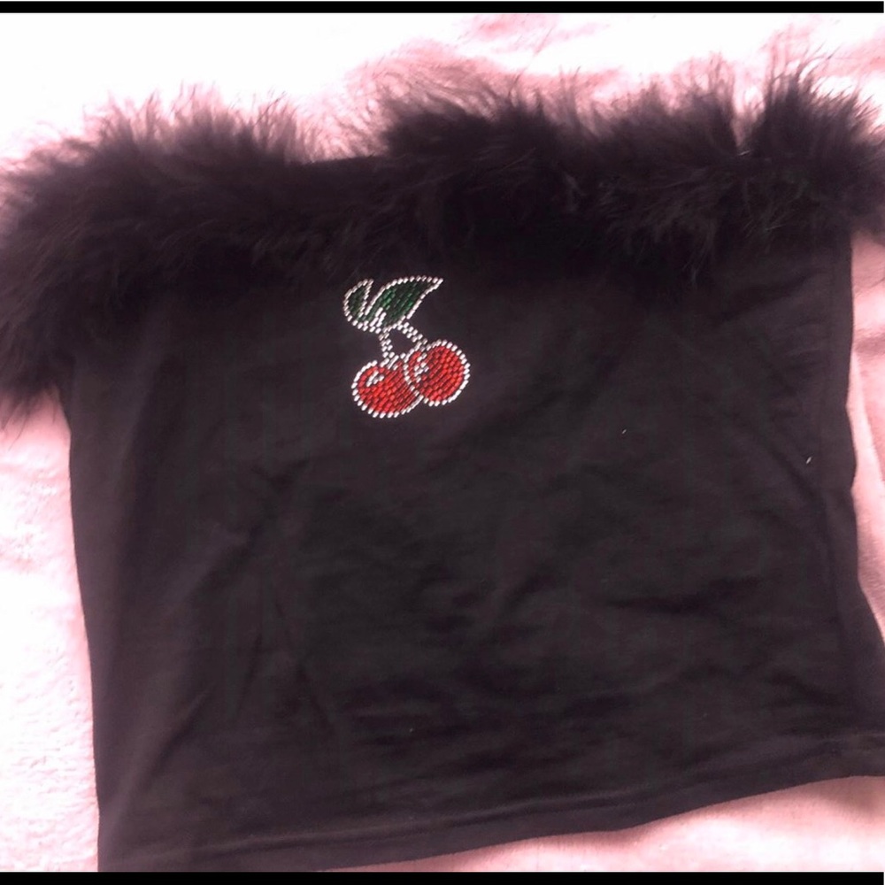 Cherry fur top